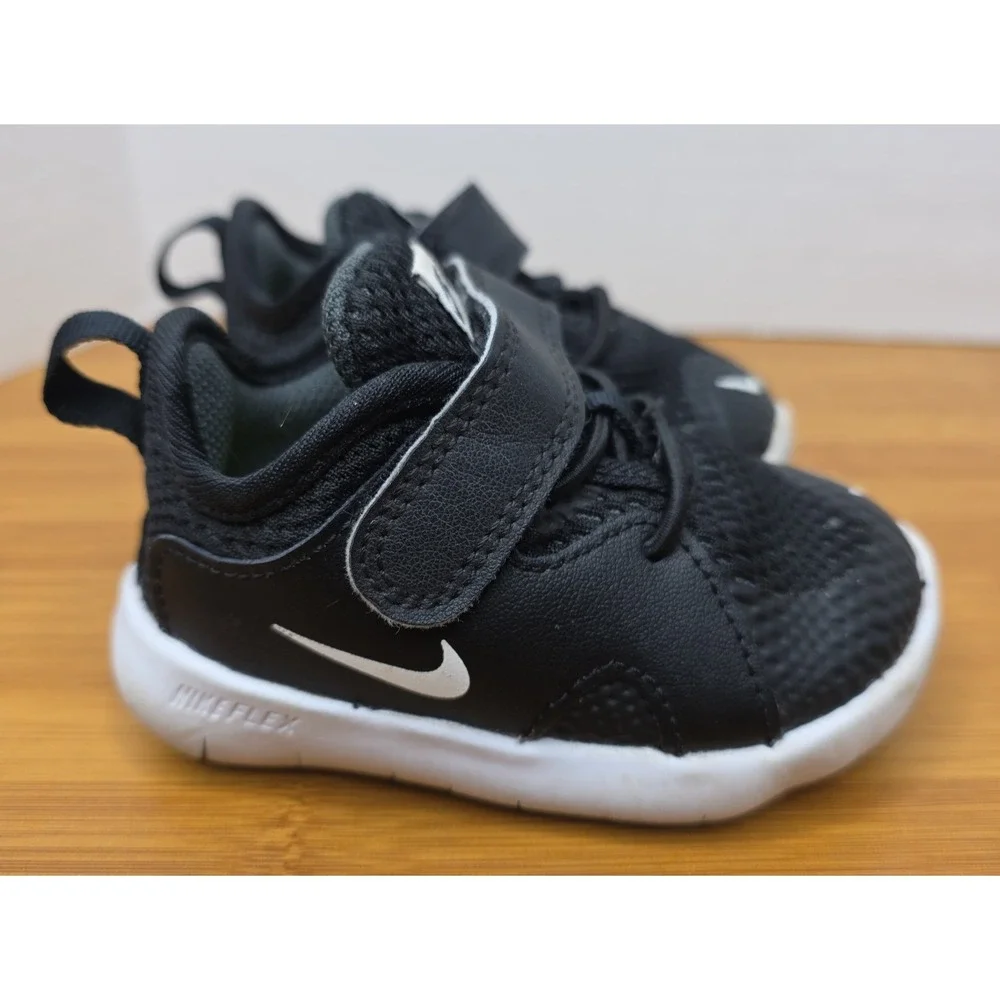 Nike Flex Contact 3 Kids Size 4C US Black/White Toddlers AR4155-001